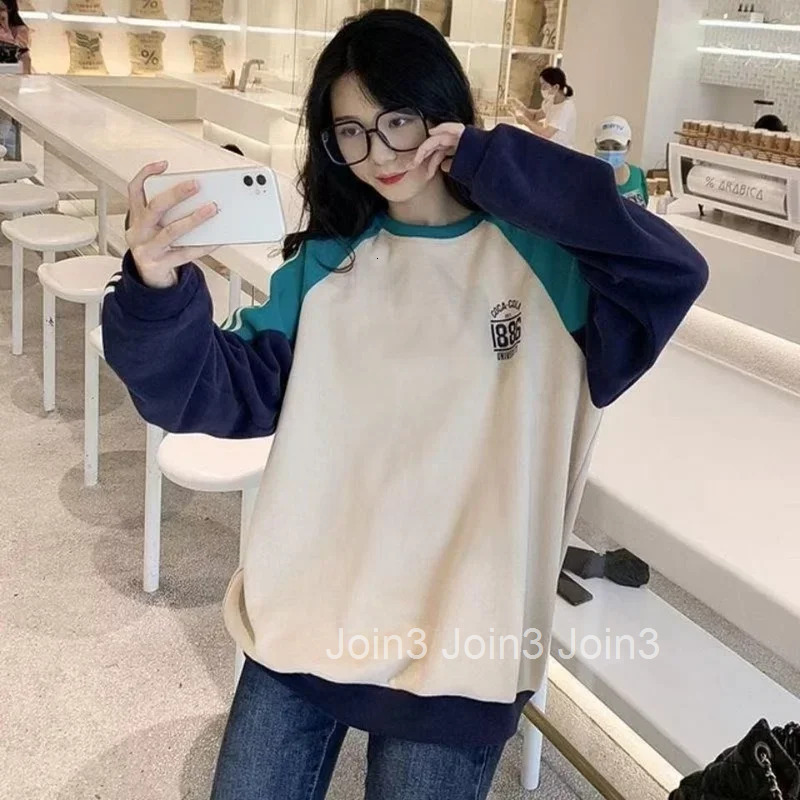 Text Round Neck Pullovers Letter Printing Loose Womens Sweatshirt Baggy Top on Promotion Novelty Long Sleeve E M Woman Clothing