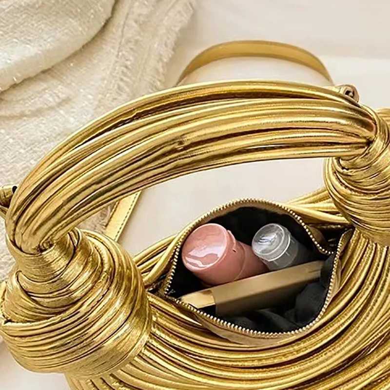 Handbags For Women Handwoven Noodle Bags Rope Knotted Pulled Hobo Silver Evening Clutch Z250618