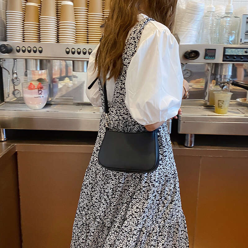 Bag for Women, Crossbody New Patchwork Metal Ring Underarm Baguette Street Zipper PU Bag, Single Shoulder Handbag