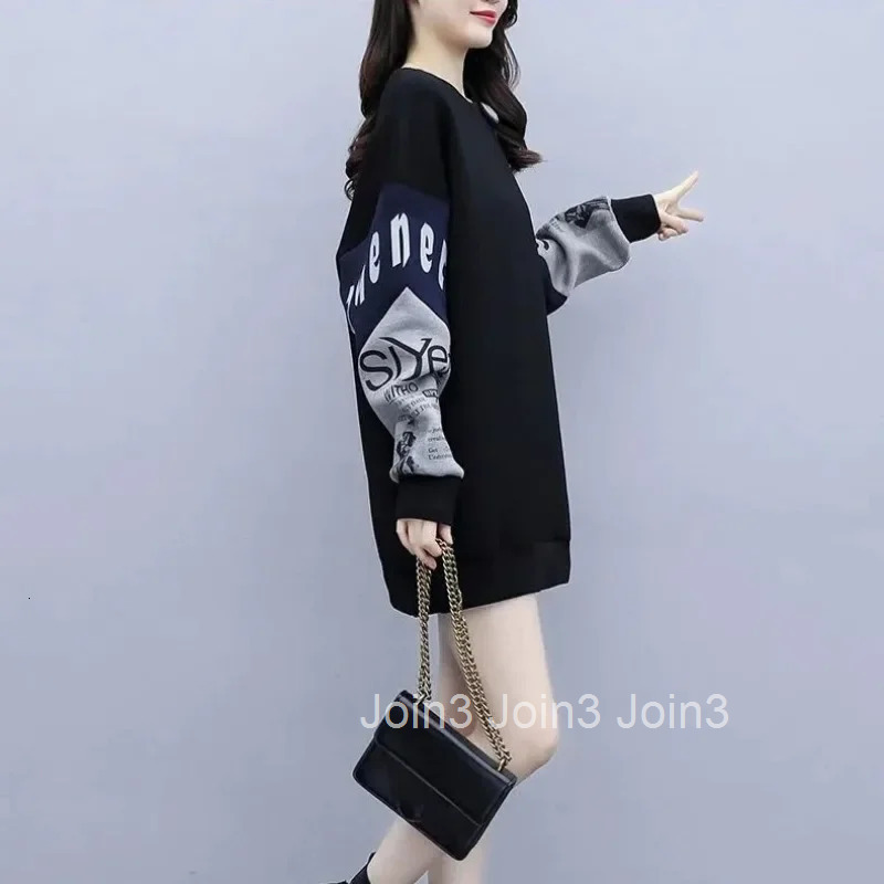 Black Spring and Autumn Korean Fashion Female Top Long Sleeve Pullovers On Promotion Kpop Clothing Novelty M Womens Sweatshirts