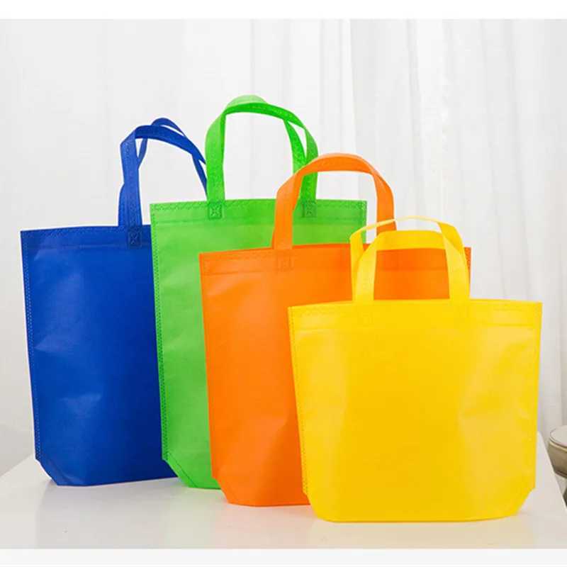 S/M/L Three Size Environmental Shopping Bag Reusable Foldable Nonwoven Tote Bag Portable Grocery Storage Handbag Folding Pouch B250618