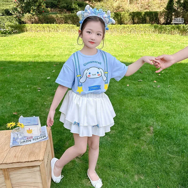 Sanrio Sanriou Kuromi My Melody Cinnamoroll Sling Skirt Kawaii Small and Medium-Sized Children Cotton Child Dress Girls Clothes GiftXJ250618
