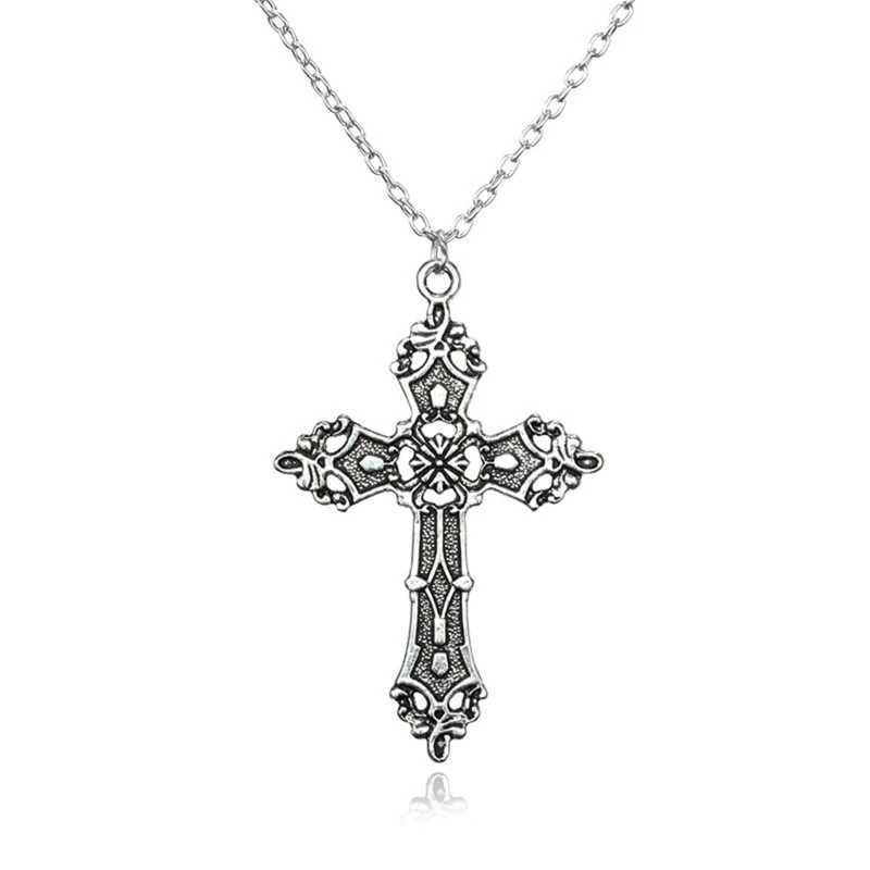 Fashion Christian Necklaces for Women Wen Gift Vintage Gothic for Cross Pendant Long Chain Necklace Choker Goth Punk Jewelry W250618