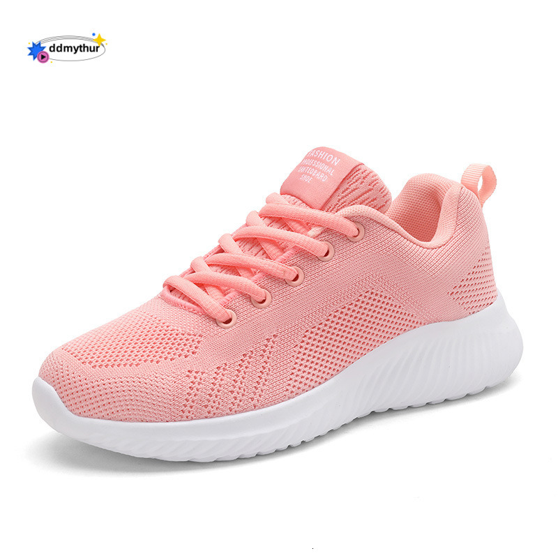 Women's Casual Sports Soft Sole Student Mesh White Korean Style Versatile Lightweight Breathable Running Shoes ddmythur