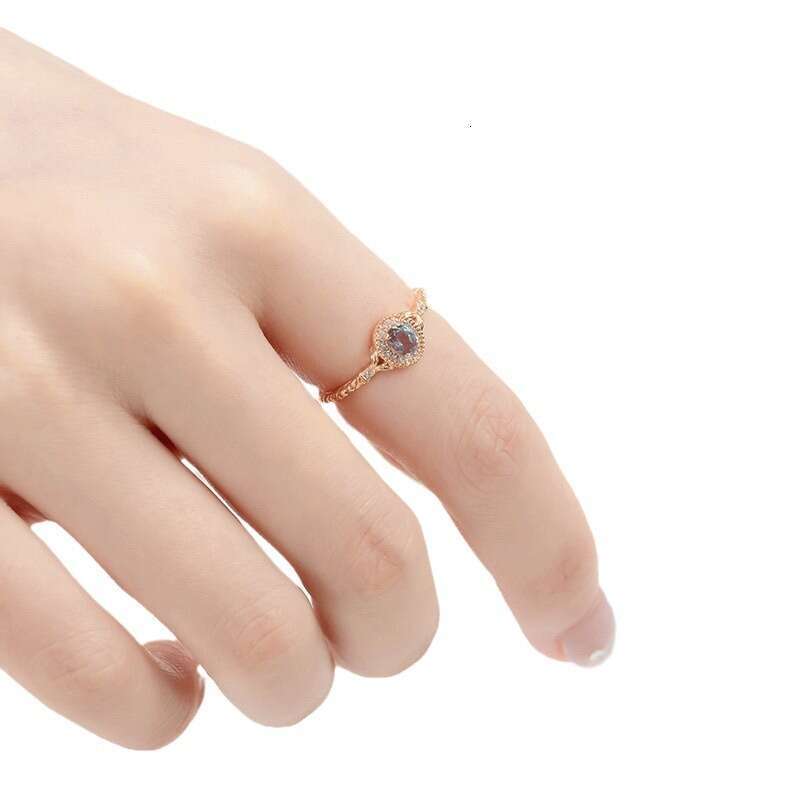 Qingshan Limited Edition Alexander Color-Changing Light Luxury Versatile Trendy Ring