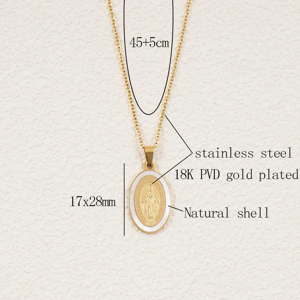 Virgin Necklace Stainless Steel Virgin Mary Choker For Women Men Gold Color Metal Virgin Medals Guadalupe Collier Femme W250618