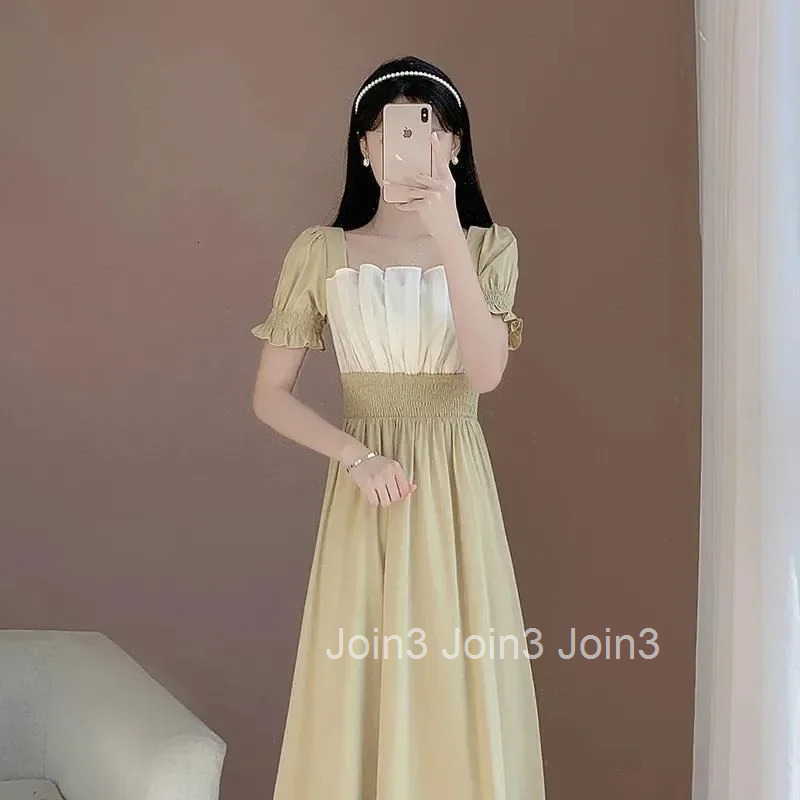 Female Dresses Yellow Loose Womens Dress Prom Graduation Evening Birthday Party Retro Elegant Luxury New in Chic Vintage Xxl G
