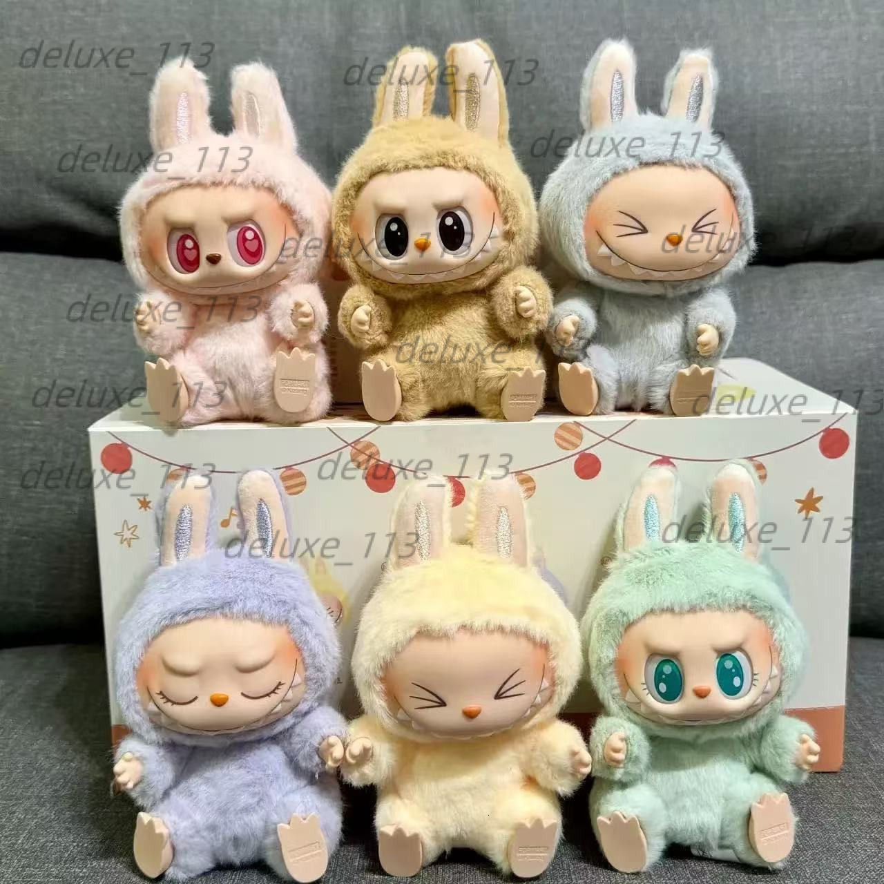 New Labubu 2Nd Generation Blind Box Plush Doll Keychain Vinyl Sitting Party Girl Gift