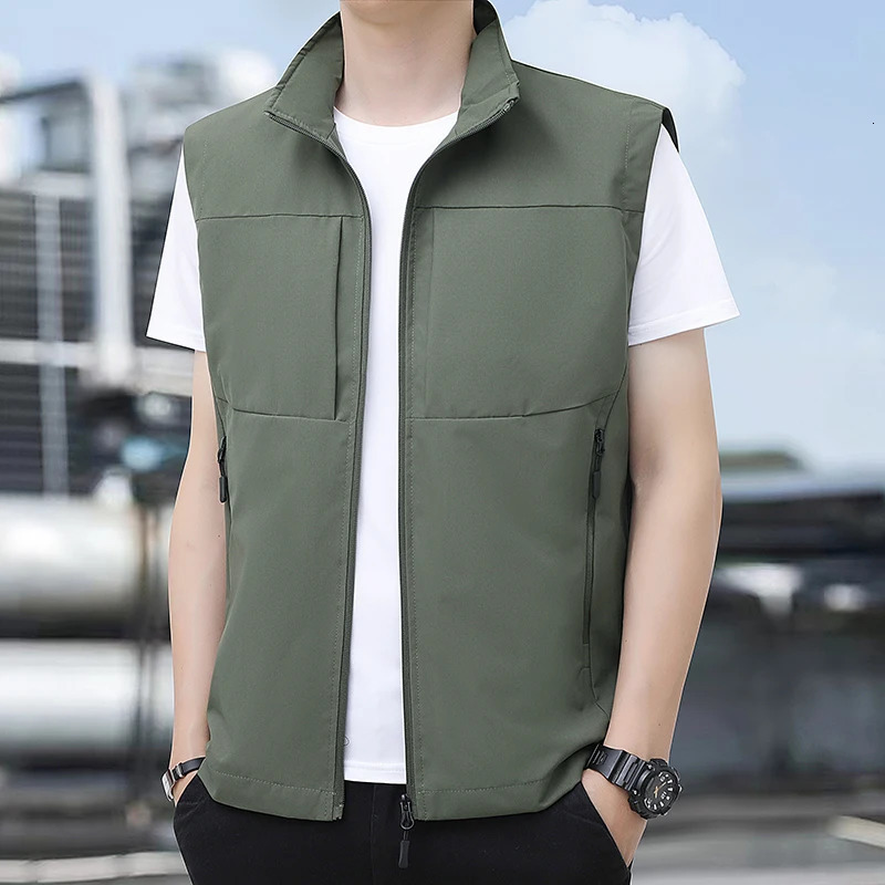 Mens Vest for Spring and Autumn Sleeveless Workwear with Multiple Pockets Loose-Fitting Vest for Summer Wear Thin Vest for Casual Wear 250617