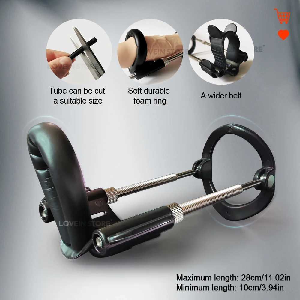 Male Penis Extender Enlarger Bracket Cock Enlargement Edge Stretcher Pump Erection Traction Correction Bending Sex Toys for Men W250618