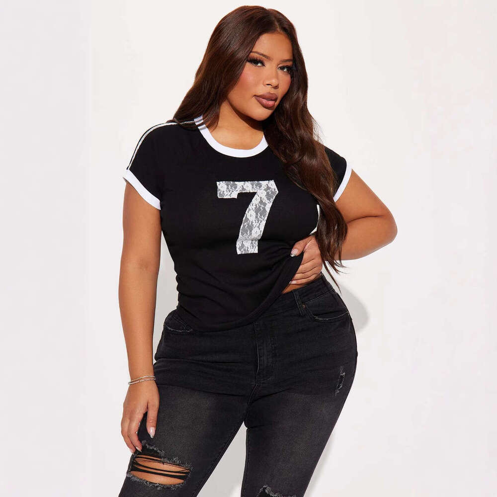 Autumn New Street Style Slim Fit Sexy Printed Hot Girl Top T-Shirt Short Sleeve B5