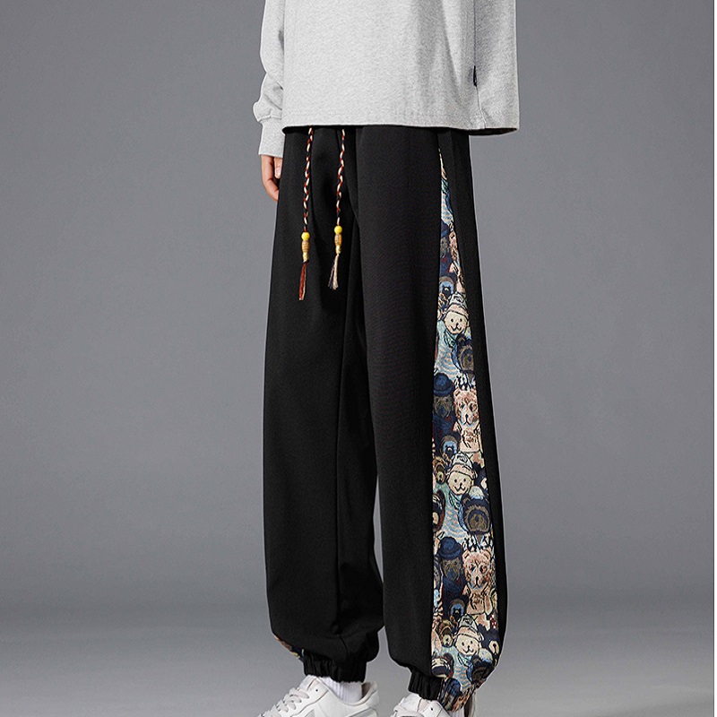 Designer Men's Summer New Arrival Ice Silk Quick-Dry Straight-Leg Pants Summer Loose Wide-Leg Casual Long Pants for Teenagers