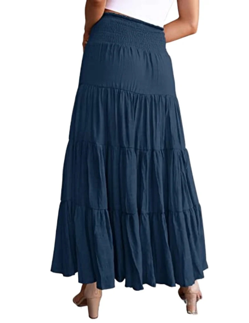 Summer High Waisted Maxi Skirts Women Clothing Fashion Ropa Mujer Faldas Casual Bohemian Long Skirt Saias Harajuku Streetwear 250617