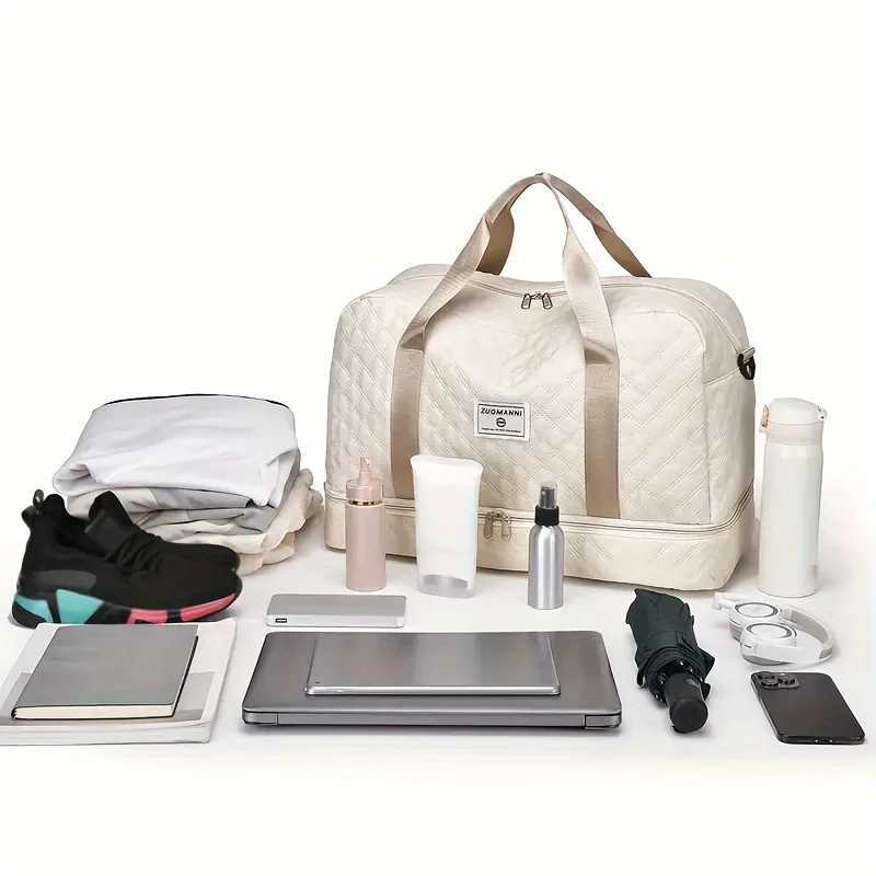 1pc Travel Bag with Large Capacity WomenS Gym Bag Luxury Oversized Handbag Stylish And Practical Compartment Design Portable W250618