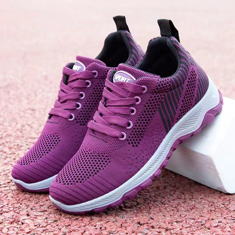 New Spring and Autumn Flyknit Unisex Couple Sports Fashion Versatile Running Mesh Breathable Casual Walking Shoes ddmythur