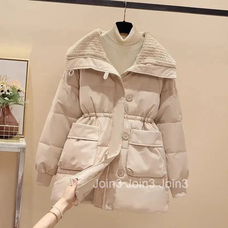 Loose Casual Solid Color Jackets Modern 2025 Trend Korean Style Clothing Parkas Woman Great Discount Luxury Down Coats for Women