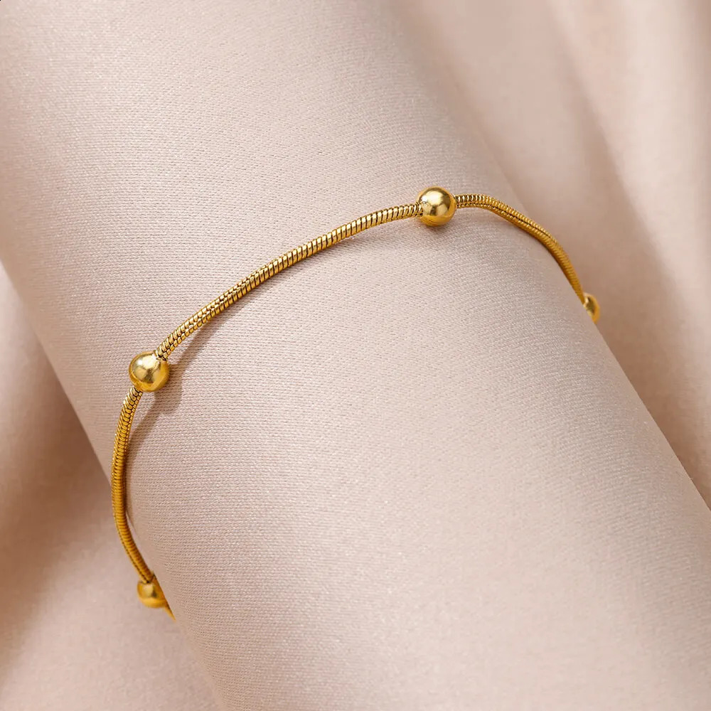 Anklets for Women Stainless Steel Gold Color Chain Anklet Female Summer Beach Accessories Foot Leg Bracelets Fashion Jewelry 250606