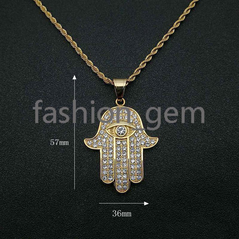 High Quality Hip-hop Moissani Hasma Mens Pendant Necklace 925 Silver Electroplated Gold Exquisite Jewelry