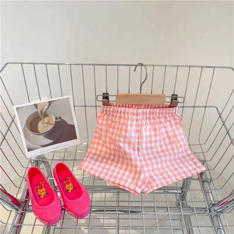 2024 New Summer Clothing Plaid Shorts Boutique Fashion Childrens Wear Pants Short Thin Casual Baby Boys Girls Leisure ShortsC250617