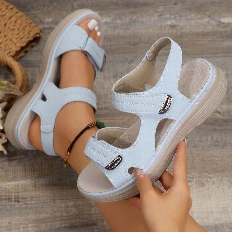 Fashion Summer 2025 New Women's Sports Style Wedge Slippers Lightweight Velcro Beach Sandals