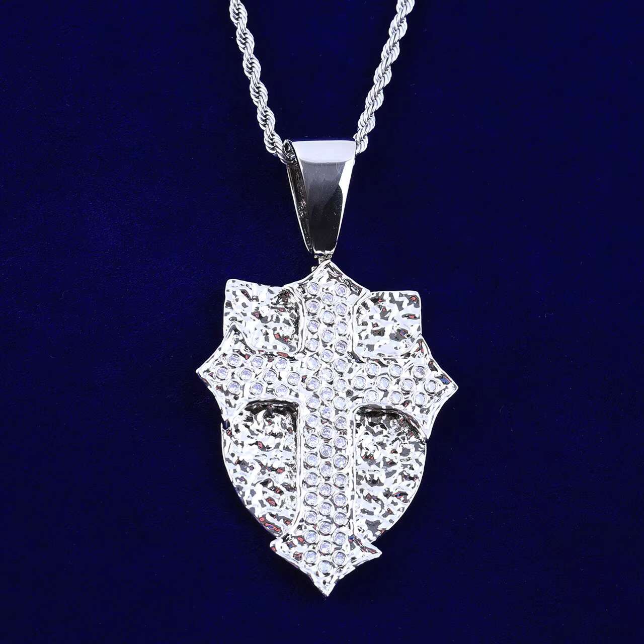 Divine Protector Unique Hip Hop Style Design VVS Diamond Moissanite Cross Pendants Charms for Men Women New Design Pendants