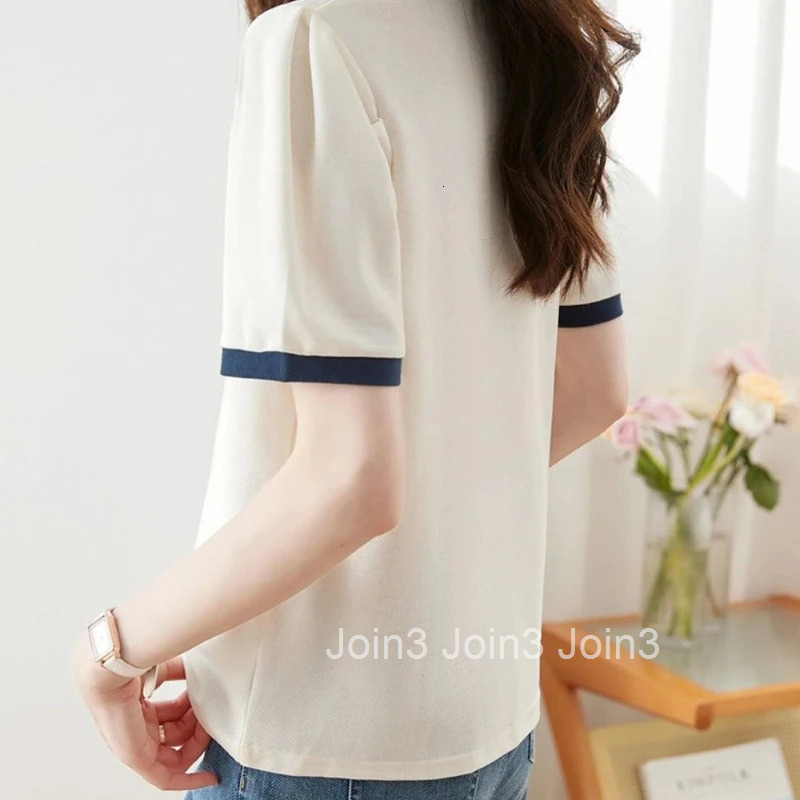 Slim Polo Neck T Shirt for Women Short Sleeve Woman Tshirt Womens T-shirt Polyester Korean Reviews Many Clothes 90s Vintage Yk2