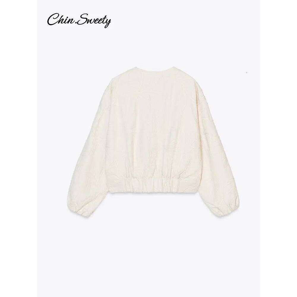 Casual Embroidery Women's Bomber Jacket Loose Zipper Long Sleeve Short Coat Female 2025 Spring Fall Lady High Street Outwears