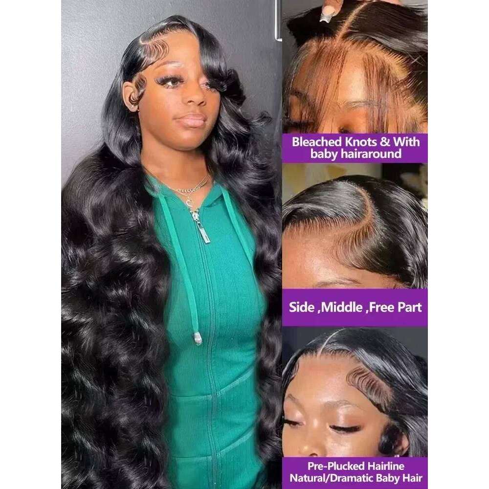 Mossily Curly 220% 40 Inch HD 13x6 Front Human Wigs Deep Wave Transparent 13x4 Lace Frontal Wig Brazilian Remy Hair