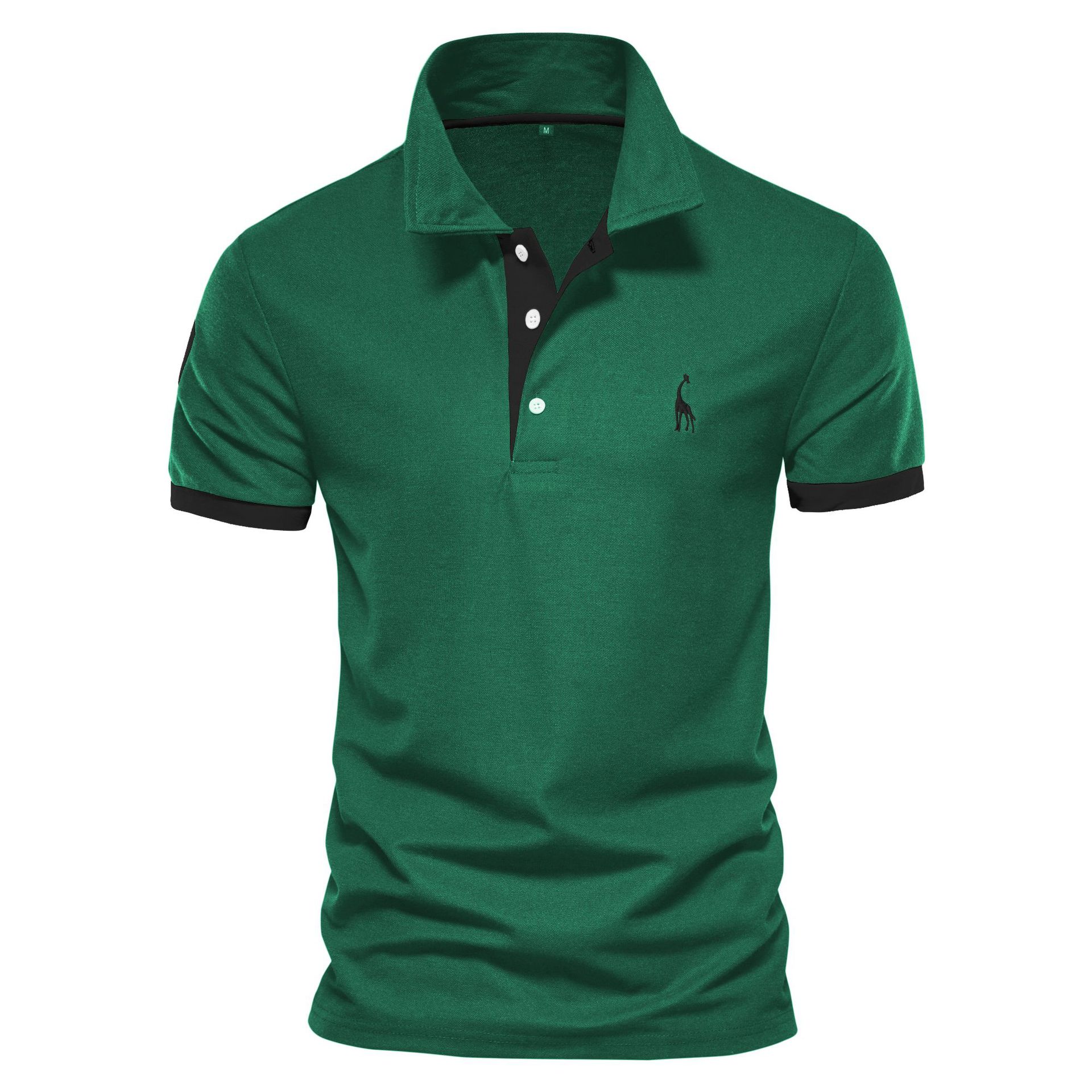 designer polo Men's polo shirt with deer embroidery, short-sleeved red ground mesh lapel T-shirt European code: S-3XL