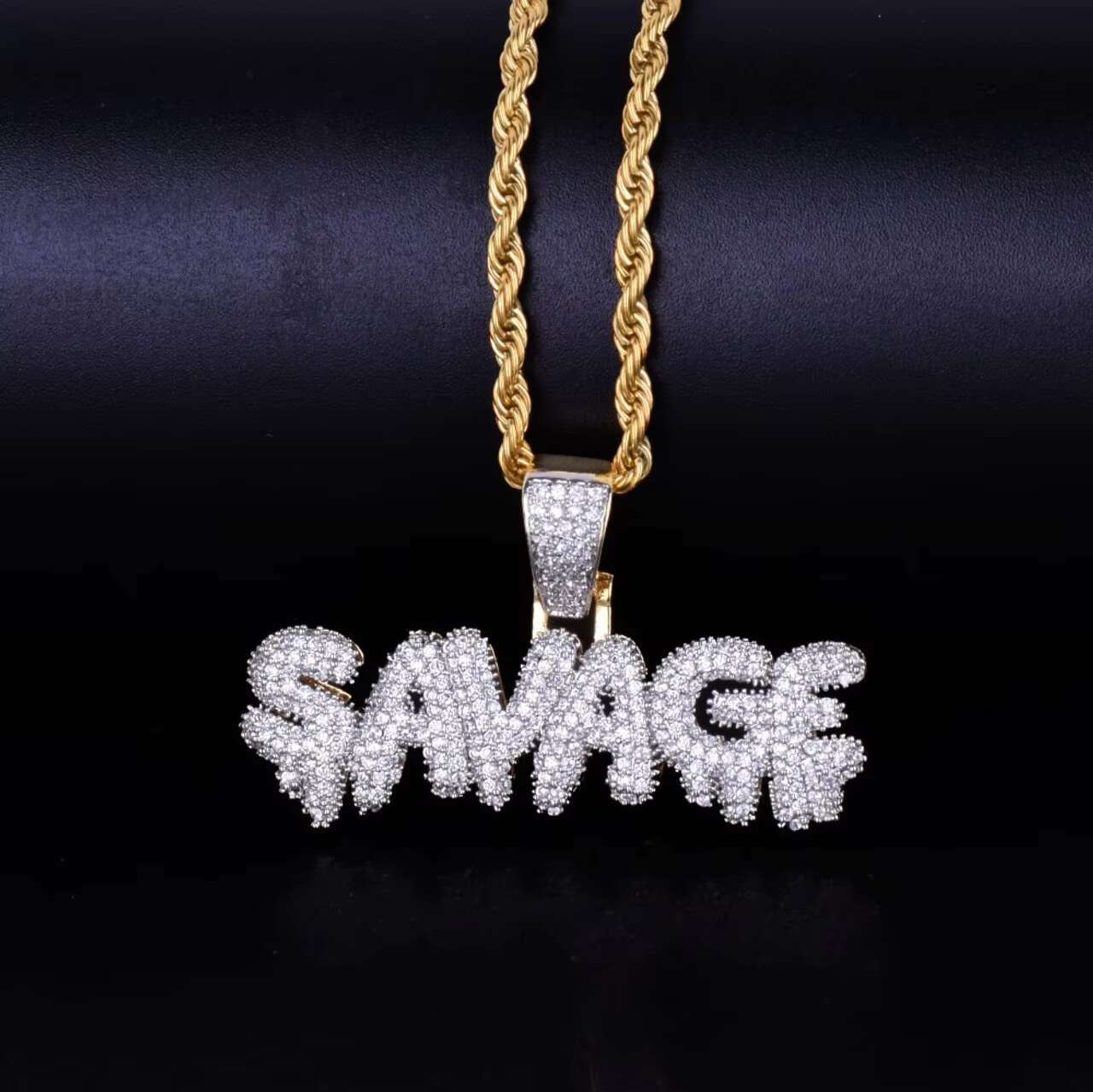 18K Gold Savage Custom Hip Hop Luxury Jewelry Moissanite Pendant Chain Pendants Charms