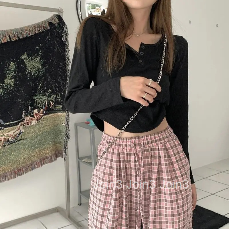 Crop Woman T-shirt 2025 Slim Skinny Cotton Pink Top for Women Tee Plain Clothing Cool Aesthetic Simple Cheap Stylish Alt Tshirt