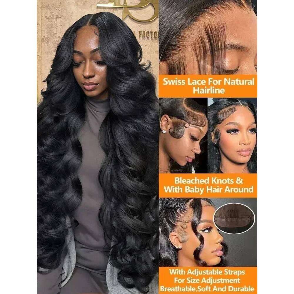 Body Wave 13x4 Front Wig 13x6 Lace Frontal Wigs Human Hair 30 40 Inch Loose Water HD Black 5x5 Glueless Closure Brazilian