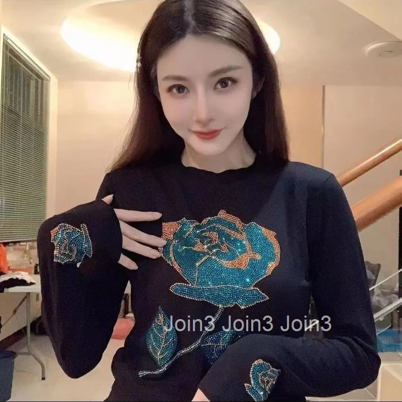 Womens T Shirt Rhinestone Kpop Tees Anime Xxl Clothing Graphic Clothes Kawaii Pulovers Alt Harajuku Cool Top O Y S Shirts Woman