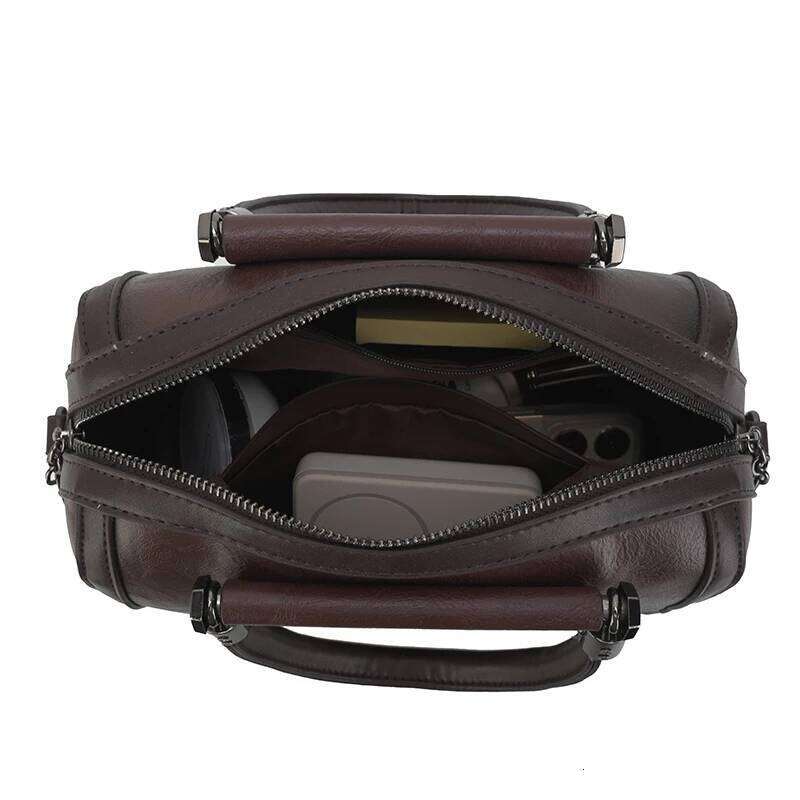 Women Leather Handbag Fashion Emed Top Handle Floral Pattern Design Adjustable Strap Versatile Daily Use Bag