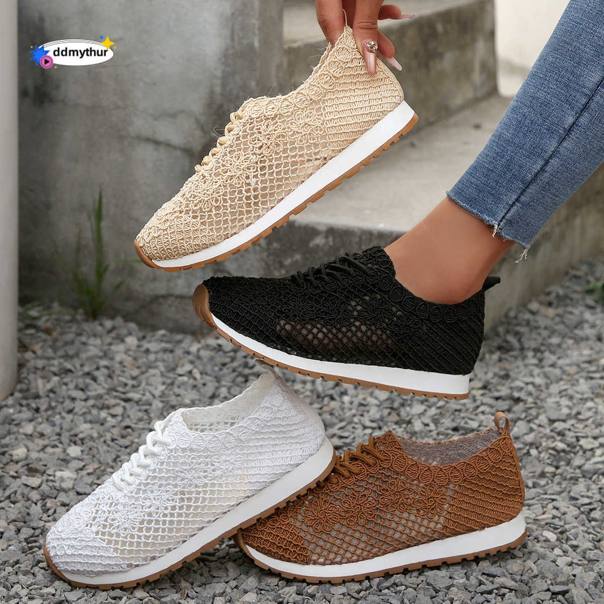 Plus Size 2024 Spring New Sequin Cloth Sports Casual Women's Shoes Shallow Mouth Flat Round Toe ddmythur