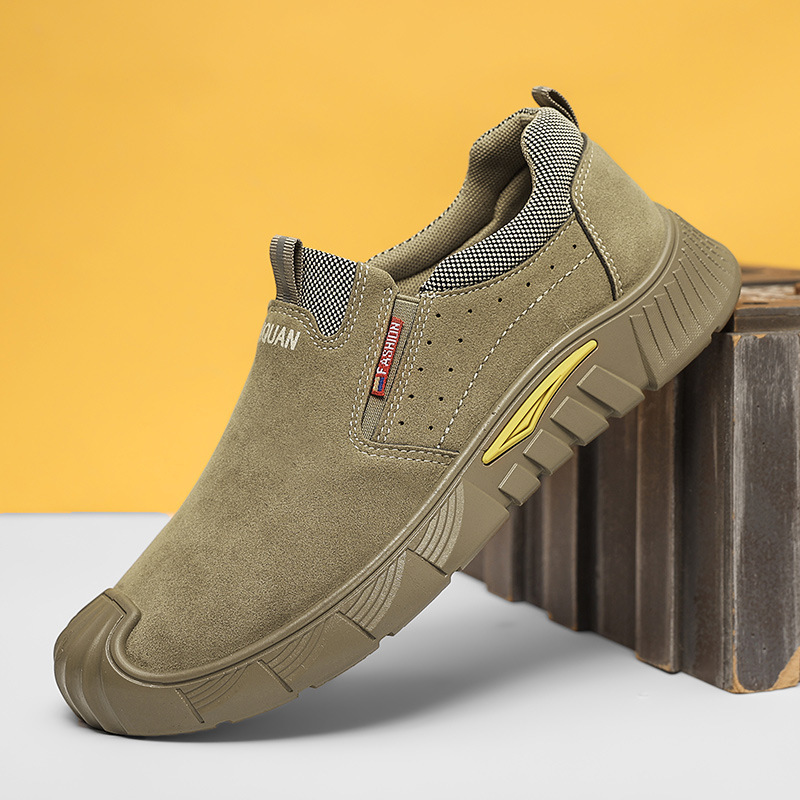 New Men S Autumn Labor Casual Shoes Protection Low Top Slip On Thick Soled Non Slip Work Tooling Trendy Fashion Casual Shoes Ddmysaturn