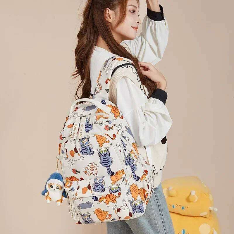 Fashion Printing Student Rucksack Girls School Bag High Capacity Women Backpack Female Leisure Travel Mochila