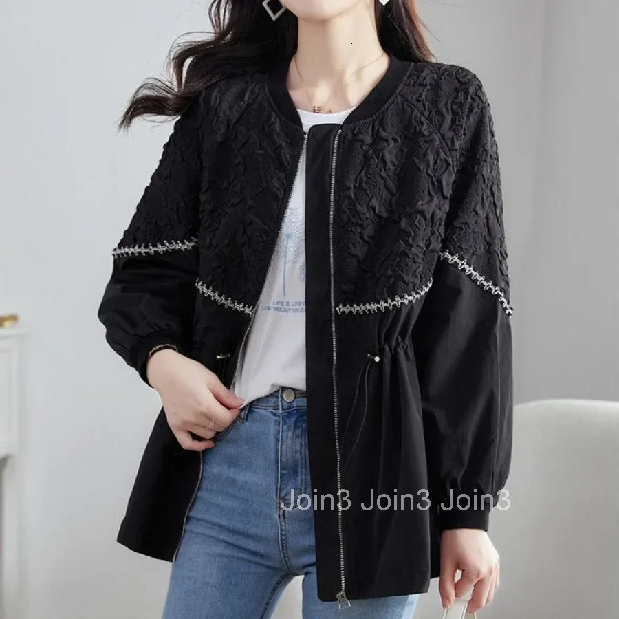 Splicing Drawstring Female Coat Zip-up Womens Jackets Great Sale Youthful Pretty New Products Harajuku Clothing Promotion Cheap