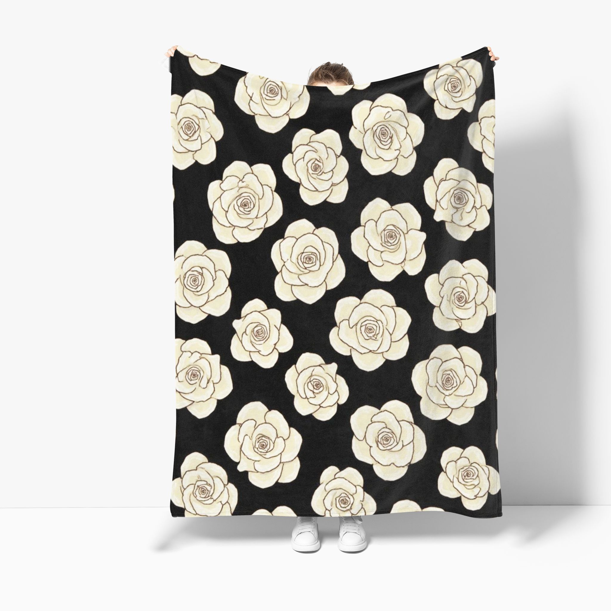 VIKAMA Camellia Ins Style Blanket Warm Skin Friendly All Season Bedroom Living Room Sofa Blanket Home Decoration