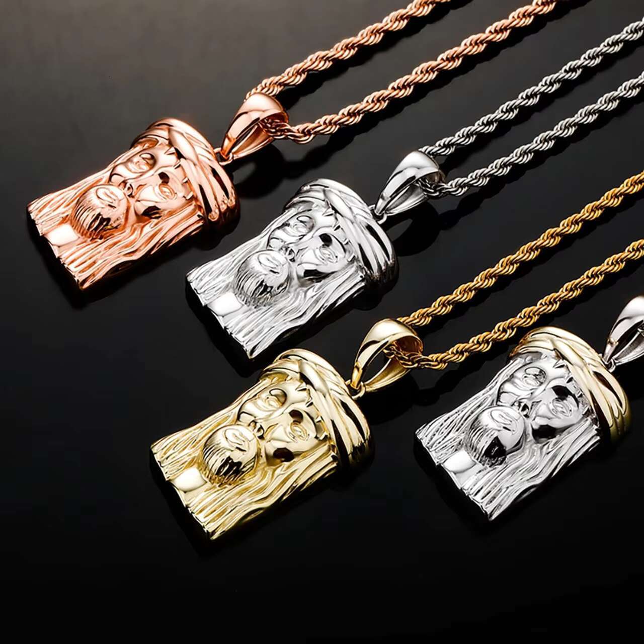 Handmade Custom Solid 925 Sterling Silver Jesus Pendant Necklace Personalized Jewelry with Moissanite Charm