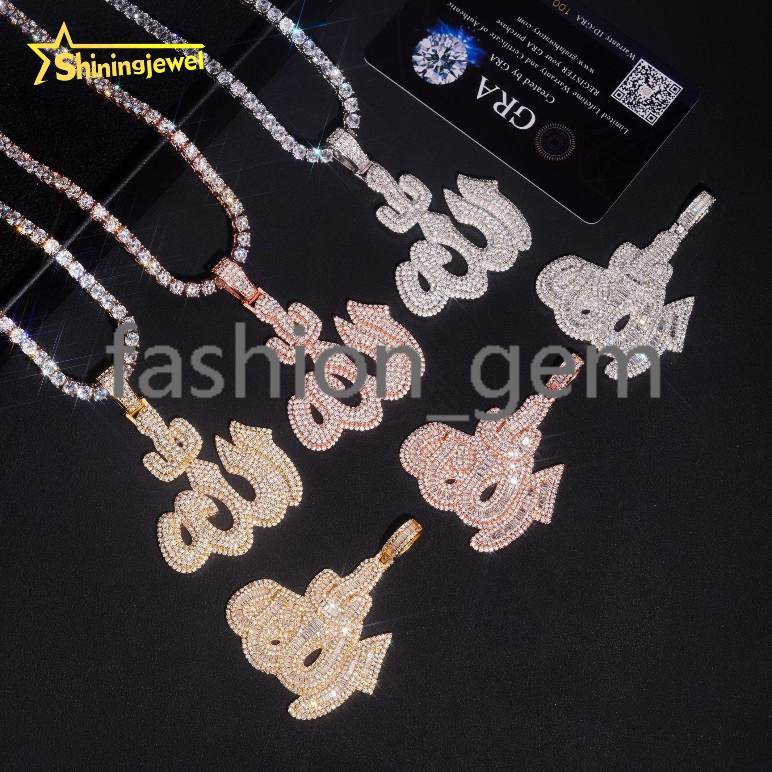 Fine Jewelry Top Quality Iced Out 925 Sterling Silver Mens Allah Moissanite Hip Hop Pendant