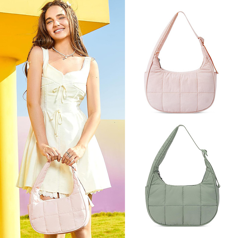 Free Shipping For Designers 2025 New Quilted Down Shoulder Luxury Bag Bag Fashion Women's Small Underarm Bag Large Capacity Solid Color Lightweig