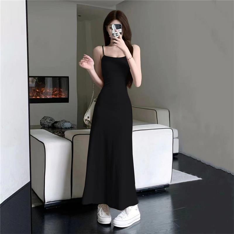 LV288 Summer women's slim one-shoulder inner wear long skirt