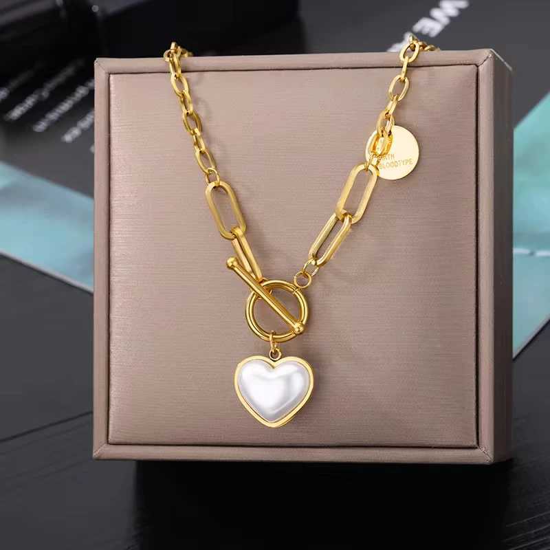 316L Stainless Steel Multilayer Heart Necklace For Women Girls Goth Gold Color Clavicle Chain Charm Choker Jewelry Birthday Gift W250618