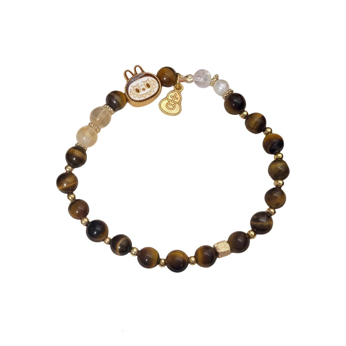 natural crystal bracelet beautiful and fashionable cartoon labubu bracelet beaded mens and womens holiday gift