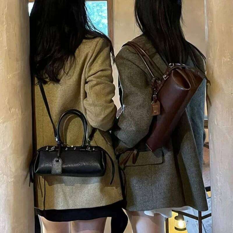 YANATARI Genuine Leather Woman 2025 Korean Vintage Long Shoulder Handbags Ladies Underarm Bag Shopping Bag