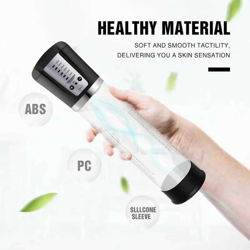 Electric Penis Pump Male Masturbator Vacuum Pump Extender Enlarger Dick Pump Cock Ring Adult Delayed Ejaculation Training 18+ W250618
