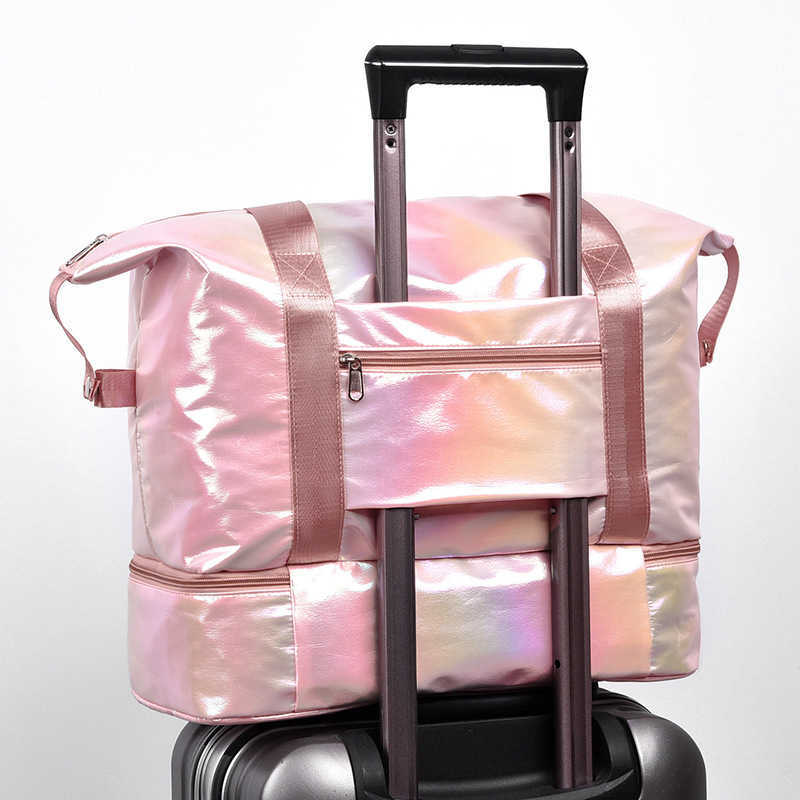 New Candy Color Travel Bag Large Capacity Independent Shoe Compartment Dry Wet Separation Storage Sports Yoga Fitness Bag