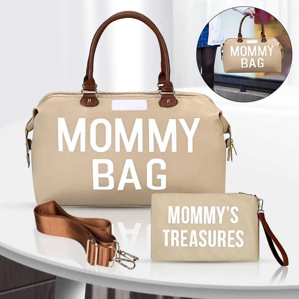 Embroidered Diaper Bag Large Capacity Letters Double Handle Strap Mommy Storage Bag Travel Nursing Baby Diaper Pouch For Outdoor W250618