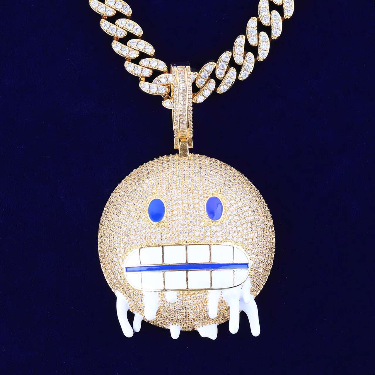 Trendy Hip Hop Custom Moissanite Pendant Chain Necklace Cold Face Cartoon Ice out with High Fashion Style